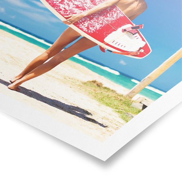 Poster - Surfergirl - Quadrat 1:1
