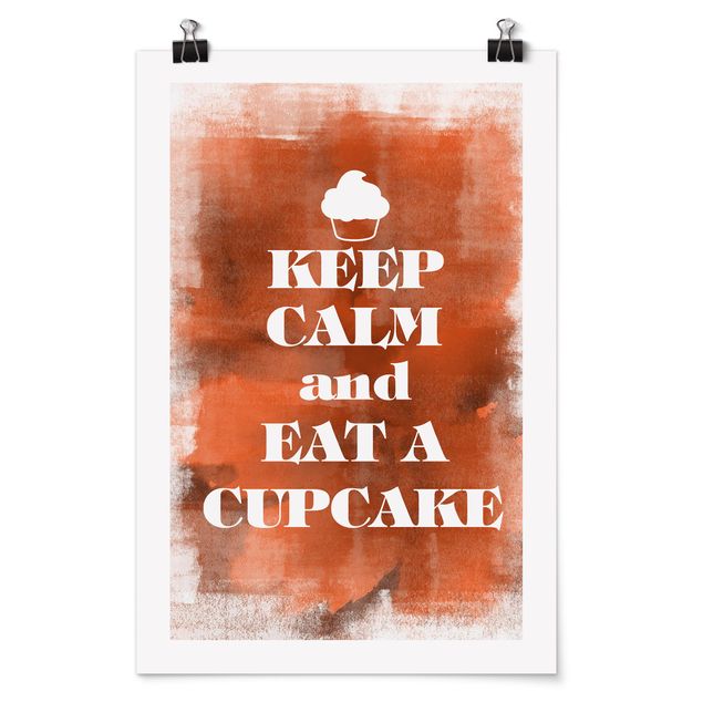 Poster - No.EV71 Keep Calm And Eat A Cupcake - Hochformat 3:2