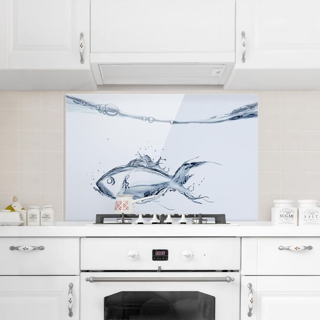 Küchenspritzschutz Liquid Silver Fish