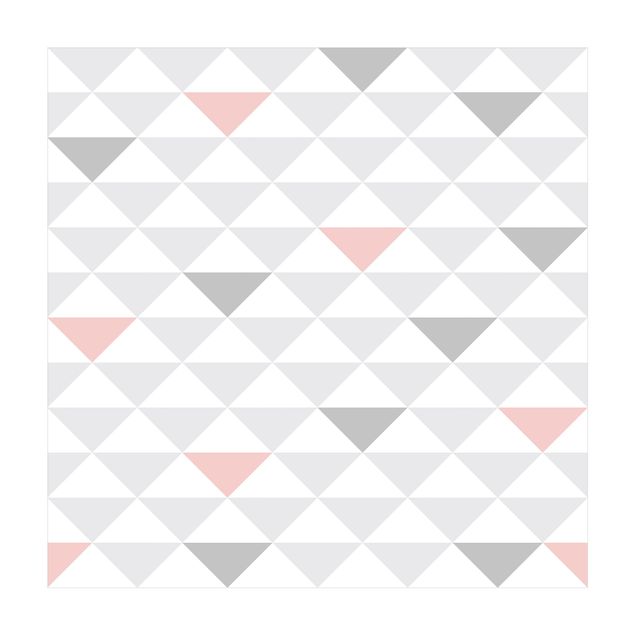 Teppich grau No.YK65 Dreiecke Grau Weiß Rosa