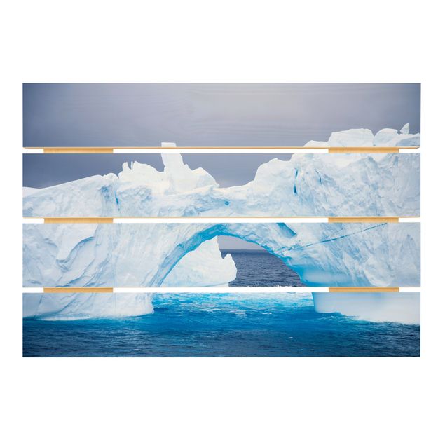 Wandbild Holz Antarktischer Eisberg