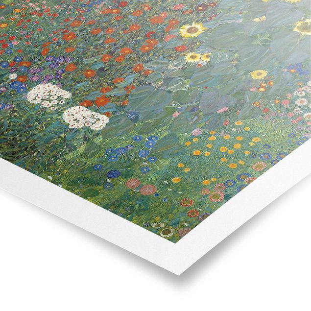 Poster Blumen Gustav Klimt - Garten Sonnenblumen
