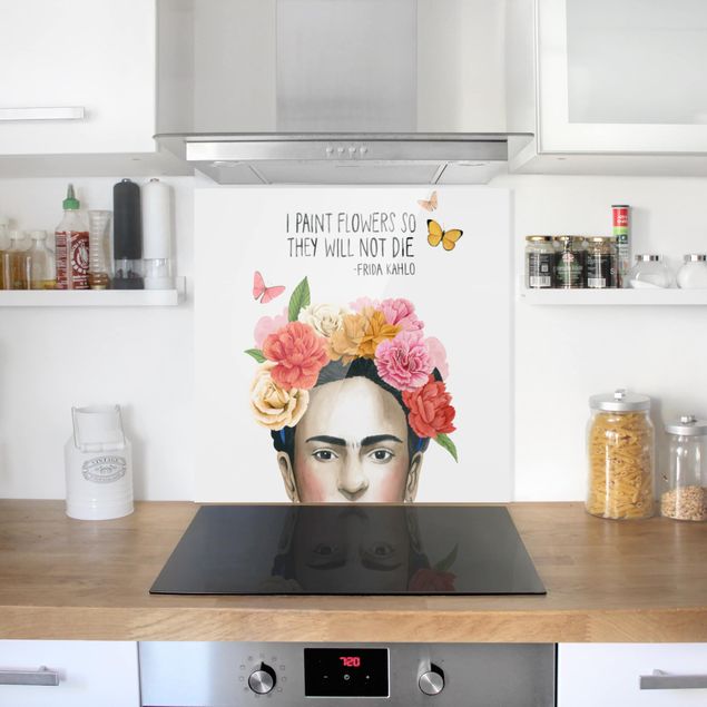 Küchenrückwand Glas Motiv Blumen Fridas Gedanken - Blumen