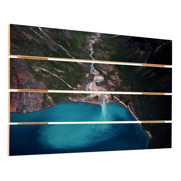 Holzbild - Fluss in Grönland - Querformat 2:3