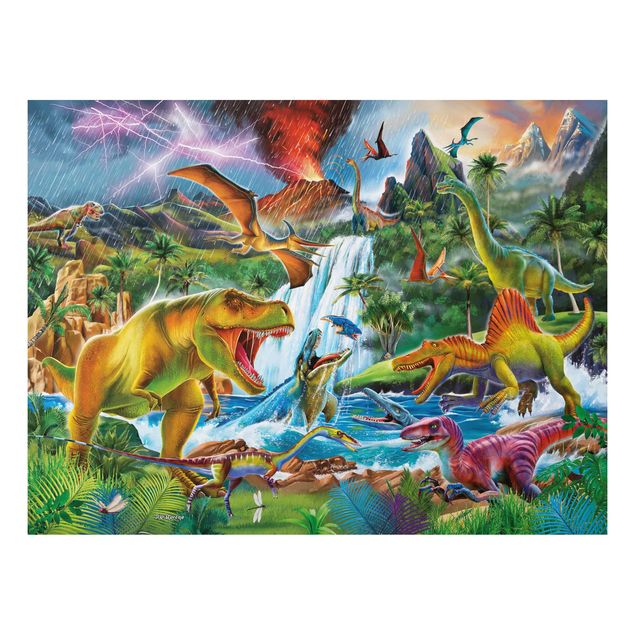 Wandbilder Dinosaurier im Urzeitgewitter