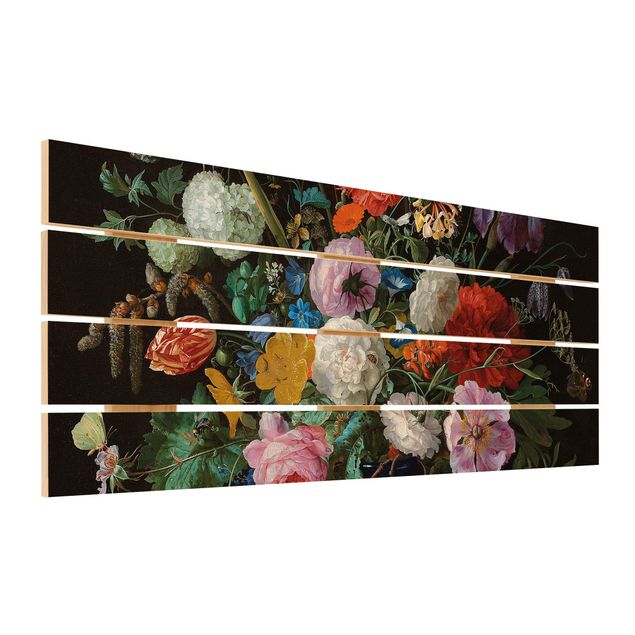 Bilder auf Holz Jan Davidsz de Heem - Glasvase mit Blumen