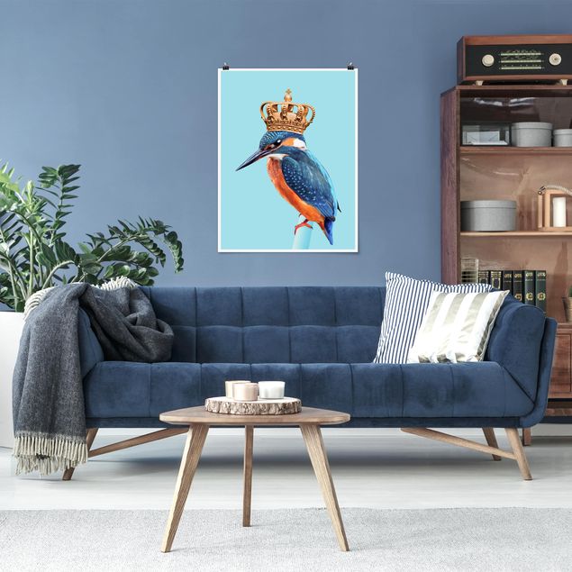 Kunstkopie Poster Eisvogel mit Krone
