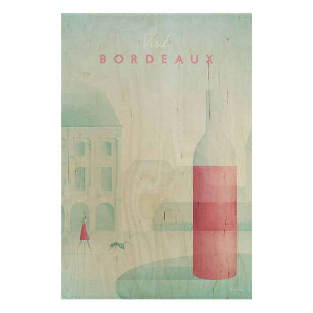 Moderne Holzbilder Reiseposter - Bordeaux