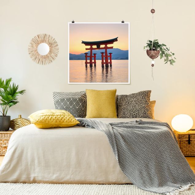 Poster - Torii am Itsukushima - Quadrat 1:1