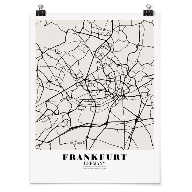 Bilder für die Wand Stadtplan Frankfurt - Klassik