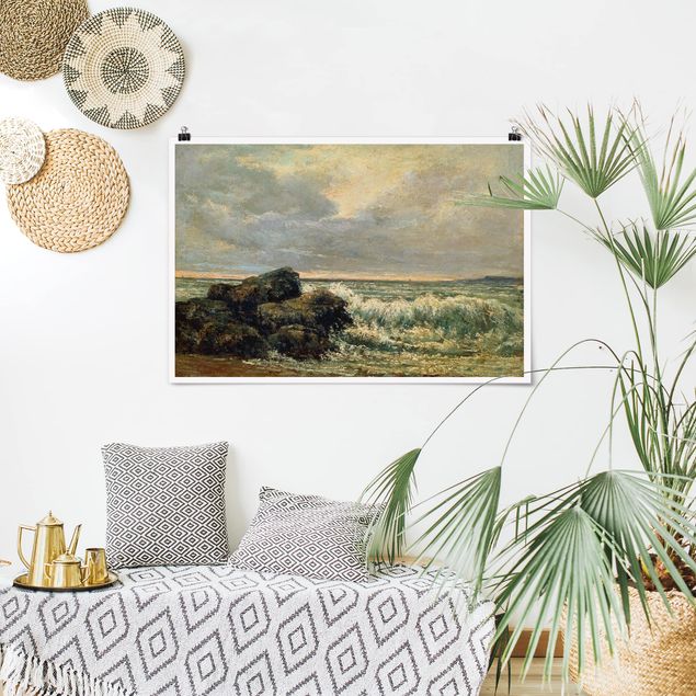 Poster Landschaft Gustave Courbet - Die Welle