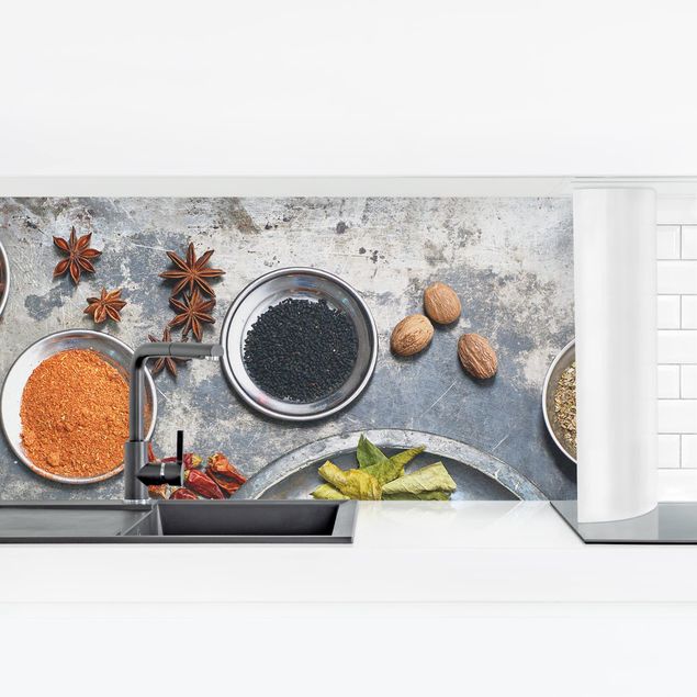 Küchenrückwände selbstklebend Shabby Gewürzplatte