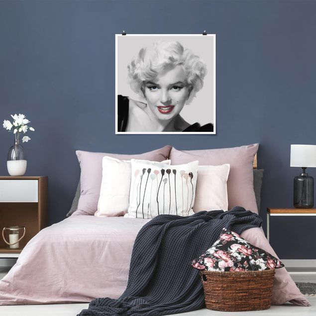 Schwarz-Weiß Poster Marilyn auf Sofa