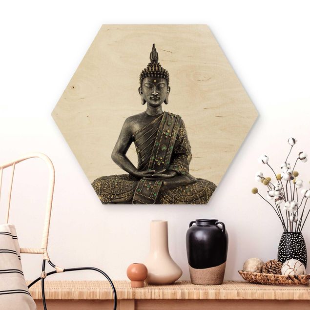 Moderne Holzbilder Zen Buddha Stein