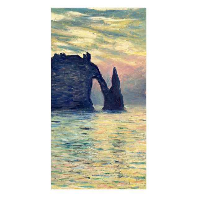 Duschrückwand Blau Claude Monet - Felsen Sonnenuntergang