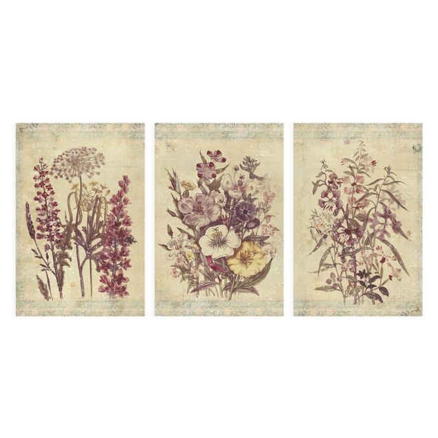 Leinwandbilder Vintage Blumen Trio