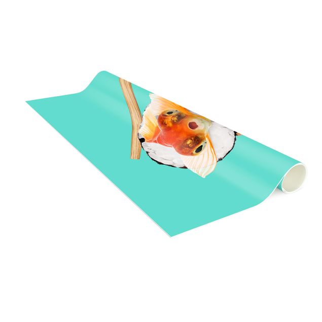 Moderner Teppich Sushi mit Goldfisch