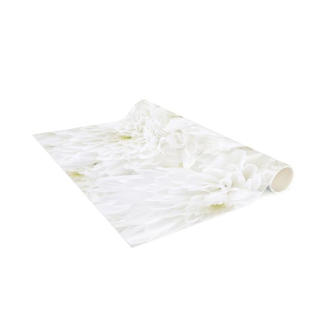 Moderne Teppiche Dahlien Blumenmeer weiß