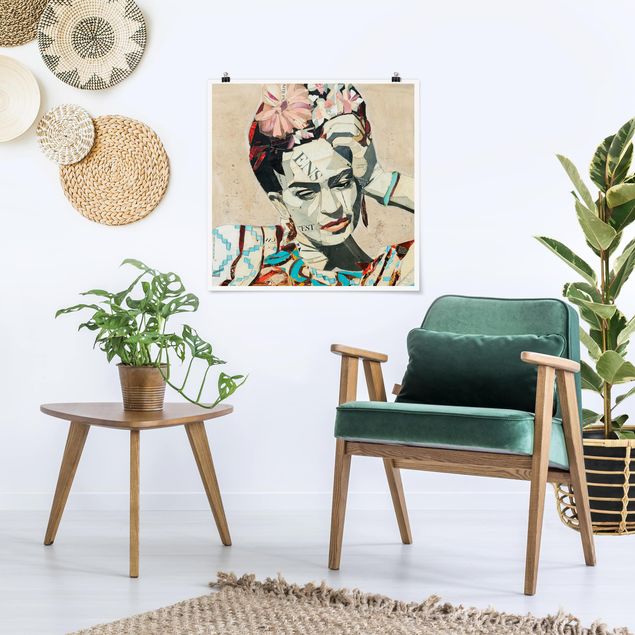 Poster - Frida Kahlo - Collage No.1 - Quadrat 1:1