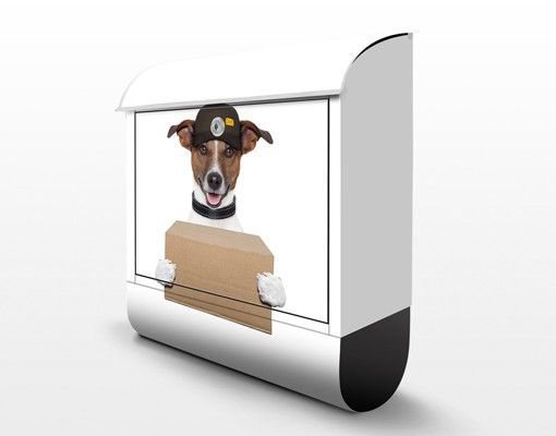 Briefkasten Design Hund mit Paket