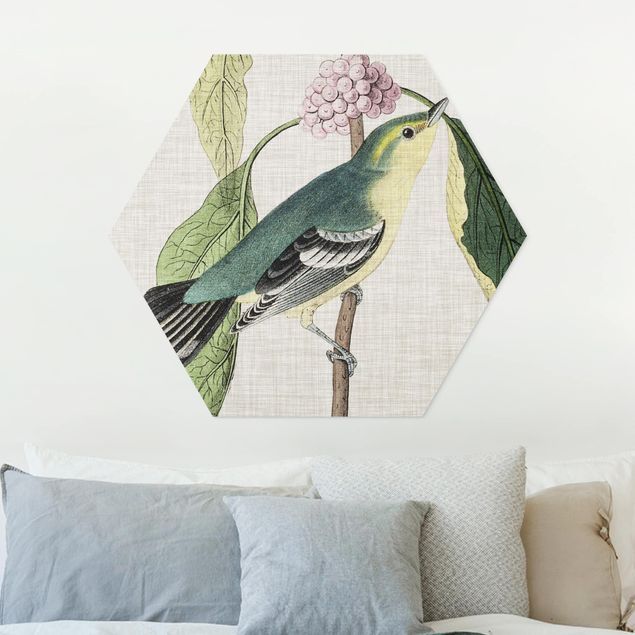 Wandbilder Tiere Vogel auf Leinen Rosa I