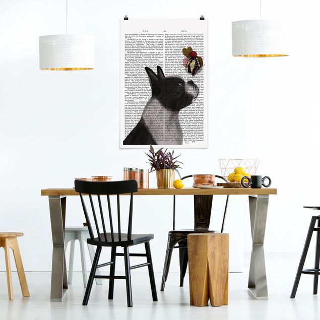 Kunstdrucke Poster Tierlektüre - Terrier mit Eis