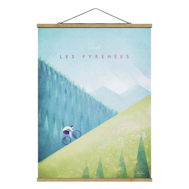 Stoffbild mit Posterleisten - Reiseposter - Die Pyrenäen - Hochformat 3:4