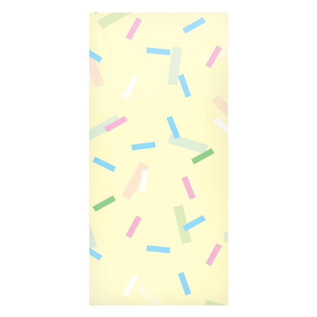 Magnettafel Buntes Konfetti aus Pastellstreifen