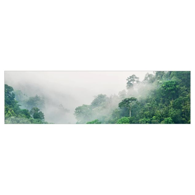 Küchenrückwand Grün Dschungel im Nebel