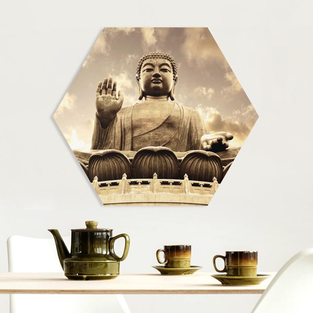 Foto auf Hartschaumplatte Großer Buddha Sepia