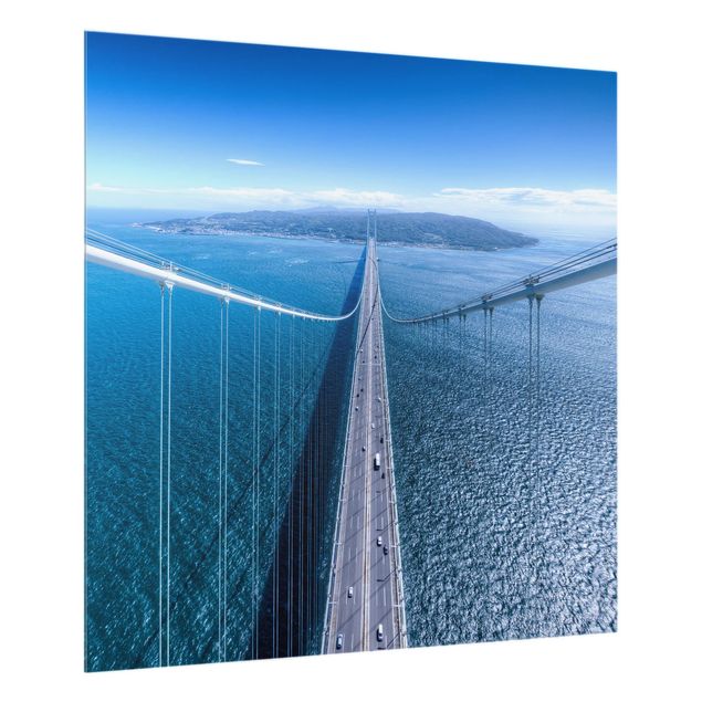 Glas Spritzschutz - Brücke zur Insel - Quadrat - 1:1