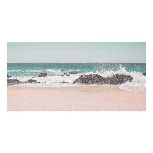 Spritzschutz Glas - Sonniger Strand Mexico - Querformat 2:1