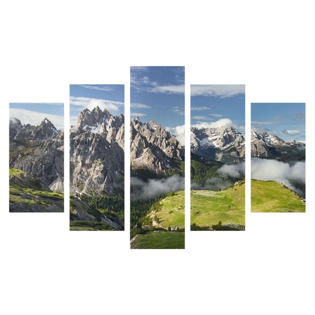 Leinwandbild 5-teilig - Italienische Alpen