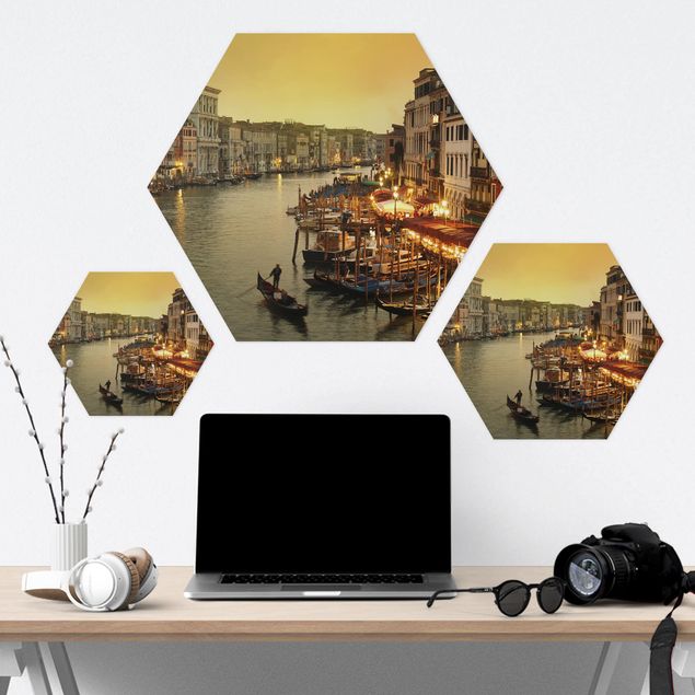 Hexagon Bild Alu-Dibond - Großer Kanal von Venedig