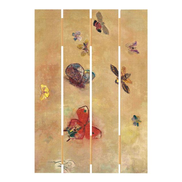 Wandbilder Kunstdruck Odilon Redon - Bunte Schmetterlinge