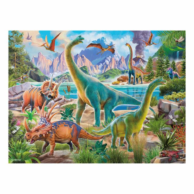 Bilder für die Wand Brachiosaurus und Tricaterops