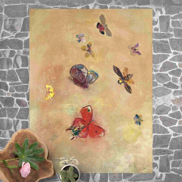 outdoor-teppich wetterfest Odilon Redon - Bunte Schmetterlinge