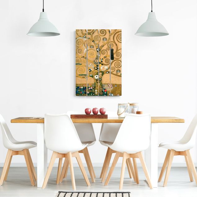 Moderne Holzbilder Gustav Klimt - Der Lebensbaum