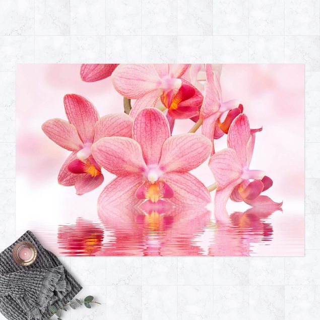 Aussen Teppich Rosa Orchideen auf Wasser