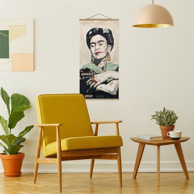 Stoffbilder zum Aufhängen Frida Kahlo - Collage No.4