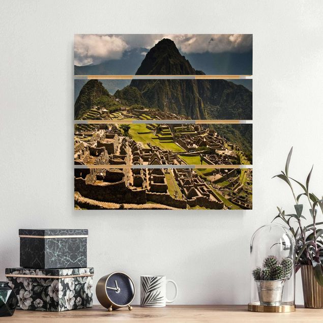 Holzbilder Landschaften Machu Picchu