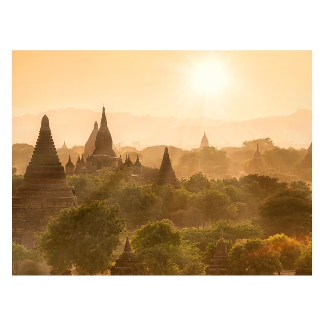 Magnettafel Skyline Sonnenuntergang über Bagan