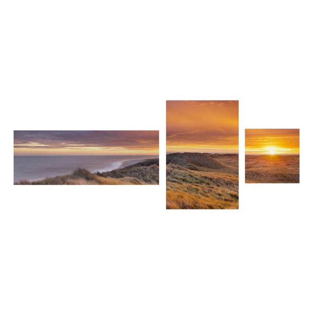 Leinwandbilder Strand und Meer Sonnenaufgang am Strand auf Sylt