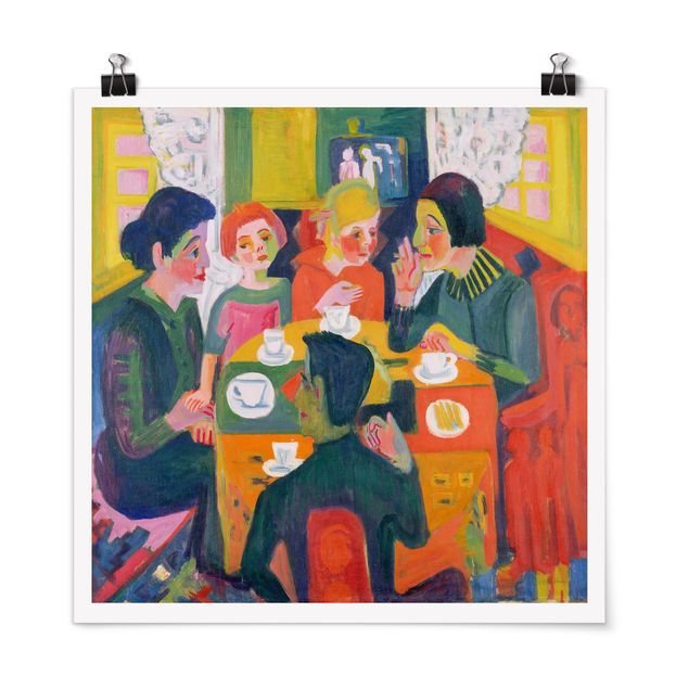 Poster - Ernst Ludwig Kirchner - Kaffeetisch - Quadrat 1:1