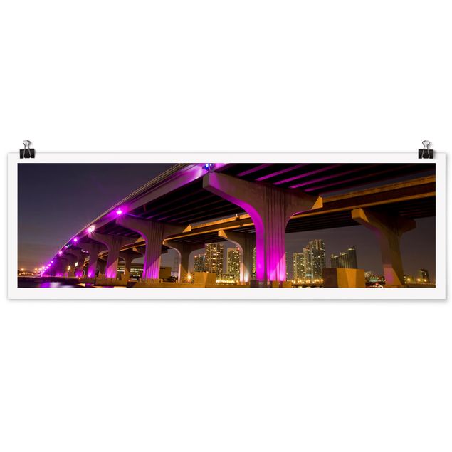 Poster - Pink McArthur Causeway - Panorama Querformat
