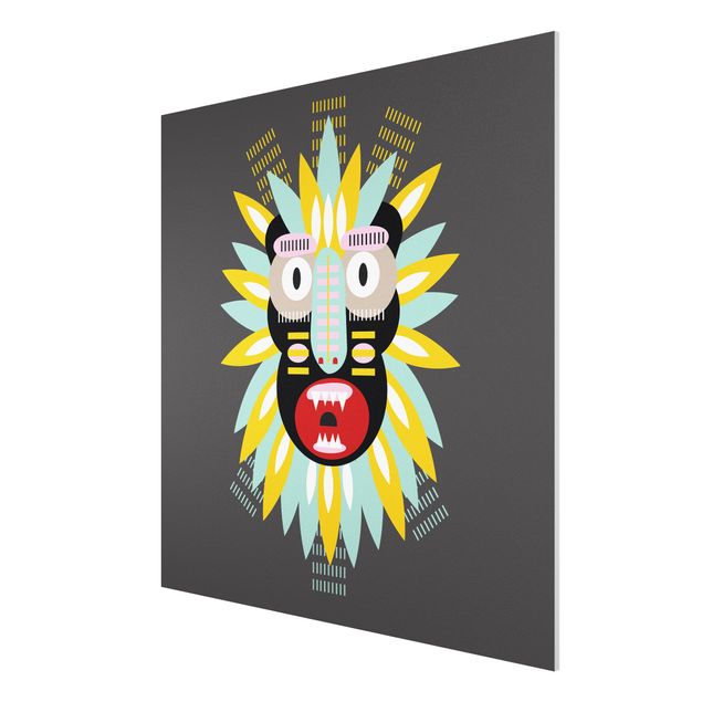 Forex Fine Art Print - Collage Ethno Maske - King Kong - Quadrat 1:1