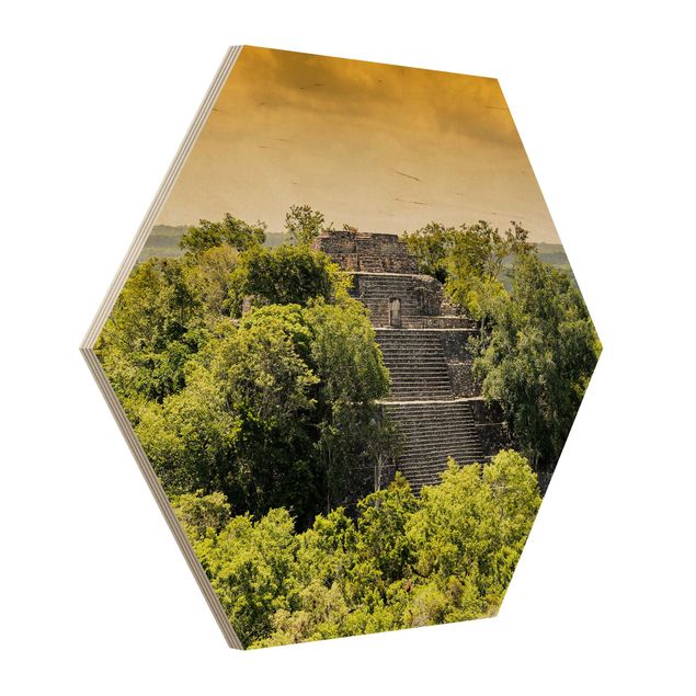 Holzbilder Pyramide von Calakmul