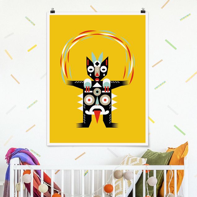 Poster Illustration Collage Ethno Monster - Jongleur