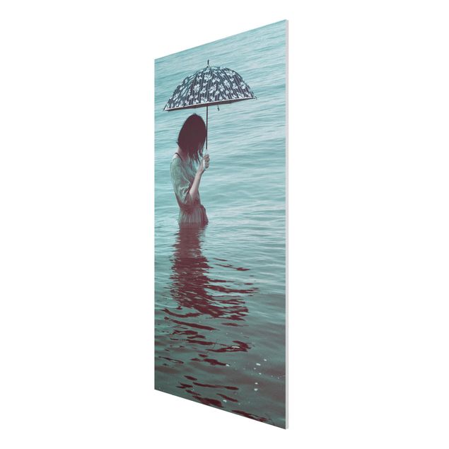 Forex Fine Art Print - Spaziergang im Wasser - Hochformat 2:1