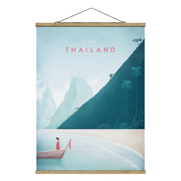 Stoffbild mit Posterleisten - Reiseposter - Thailand - Hochformat 3:4